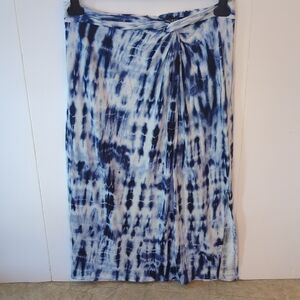 Ralph Lauren Indigo and White Patterned Skirt